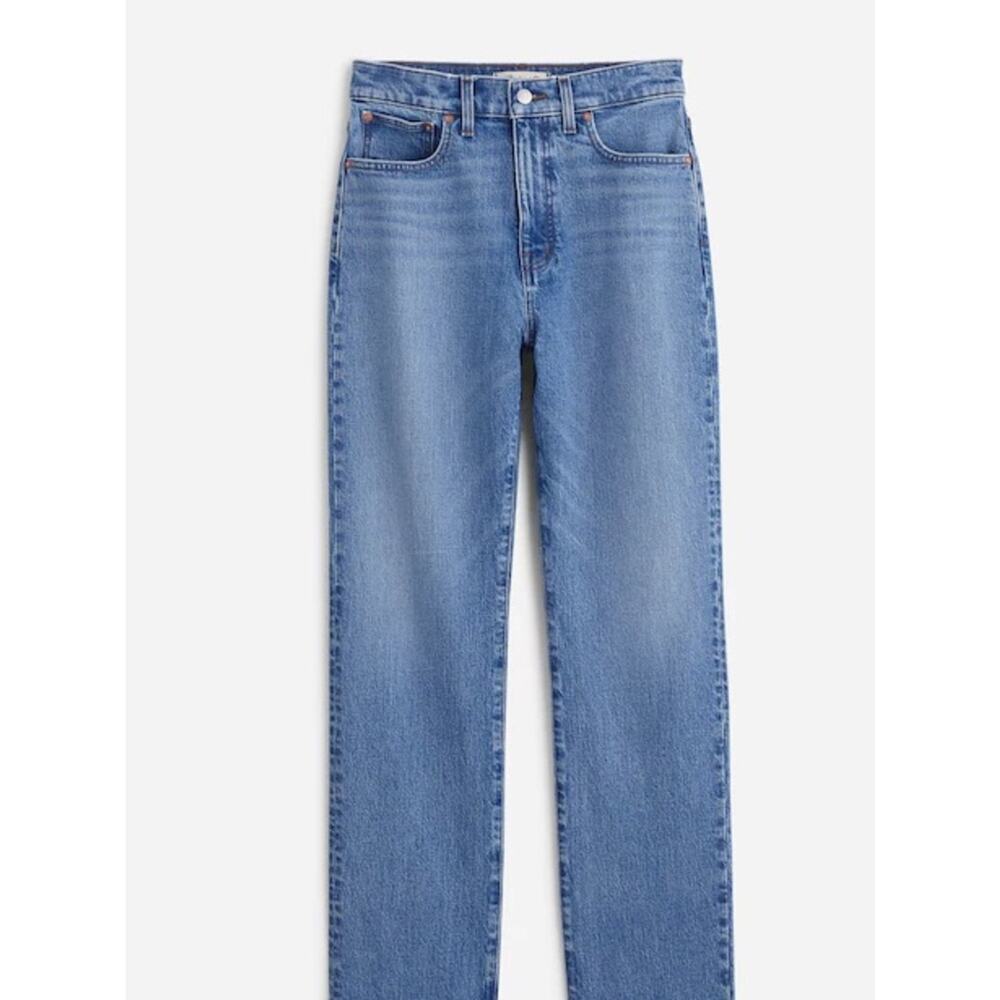 Madewell Cropped High-Rise 90’s Straight Jeans in Light Blue